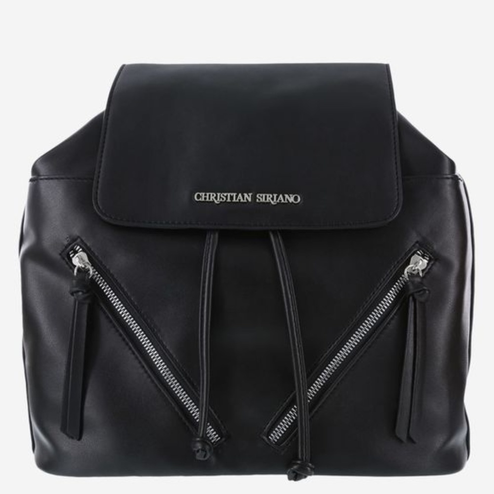 Christian Siriano Black Zip Backpack